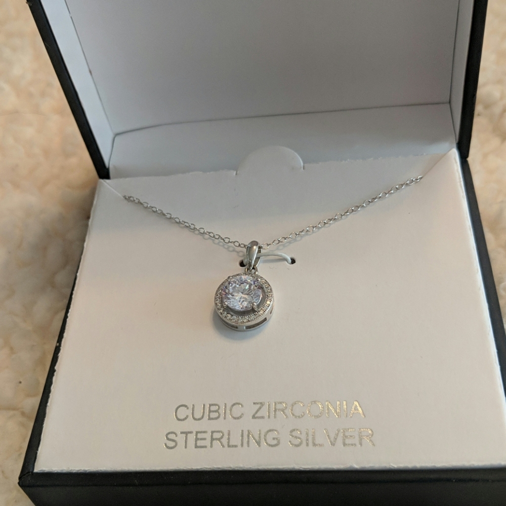 Cubic zirconia Sterling Silver necklace